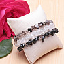 Set of three bracelets - crystal, black agate and agate