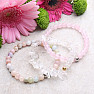 Set of three bracelets - morganite, crystal, rose gold