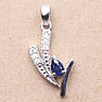 Silver pendant with blue sapphire and zircons Ag 925 020160 SAF