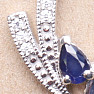 Silver pendant with blue sapphire and zircons Ag 925 020160 SAF