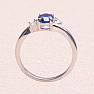 Silver ring with blue sapphire and zircons Ag 925 026295 SAF