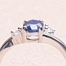 Silver ring with blue sapphire and zircons Ag 925 026295 SAF