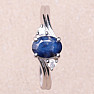 Silver ring with blue sapphire and zircons Ag 925 026295 SAF