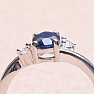 Silver ring with blue sapphire and zircons Ag 925 026295 SAF