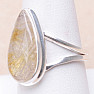 Sagenite crystal with rutile ring silver Ag 925 R864