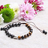 Tiger Eye and Sandalwood Buddha Bracelet with Shamballa Clasp