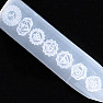 Selenite massage stick with chakra symbols