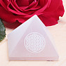 Selenite pyramid with Flower of Life