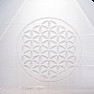 Selenite pyramid with Flower of Life