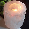 Selenite round candlestick