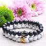 Set of Royal Black and White beaded bracelets 2 pcs