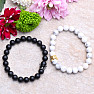 Set of Royal Black and White beaded bracelets 2 pcs