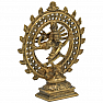 Feng Shui statuette of Shiva Nataraja in a double circle of brass