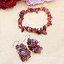 Carnelian bracelet and earrings set