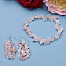 Rose quartz bracelet and earrings set