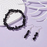 Obsidian bracelet and earrings set