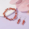 Red agate bracelet and earrings set