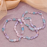 Rose quartz, amethyst, aquamarine bracelet made of tumbled stones