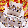 Rose quartz, amethyst, aquamarine beaded bracelet