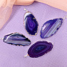 Agate pendant polished slice in a purple metal frame