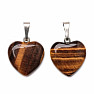 Tiger eye pendant in the shape of a heart