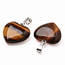 Tiger eye pendant in the shape of a heart