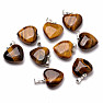 Tiger eye pendant in the shape of a heart