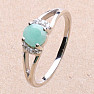 Silver ring with cut emerald and zircons Ag 925 015090 EM