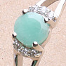 Silver ring with cut emerald and zircons Ag 925 015090 EM