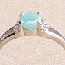 Silver ring with cut emerald and zircons Ag 925 015090 EM