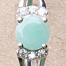 Silver ring with cut emerald and zircons Ag 925 015090 EM