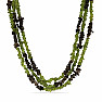 Olivine and sable necklace with four rows