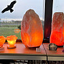 Electric salt lamp made of Himalayan salt 18 to 24 kg on a base