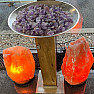 Electric salt lamp made of Himalayan salt 24 to 35 kg on a base