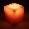 Salt candlestick on a tea candle cube