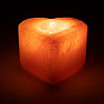 Salt candlestick on heart tea candle