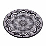 Stand made of talc for incense sticks Mandala black-grey 13 cm