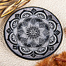 Stand made of talc for incense sticks Mandala black-grey 13 cm