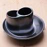 Ceramic bowl for heating bundles, gray metallic