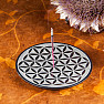 Talc stand for incense sticks Flower of life black