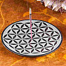 Talc stand for incense sticks Flower of life black