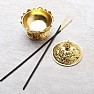 Metal bowl stand for incense sticks Lotus color gold