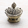 Metal bowl stand for incense sticks Lotus color bronze