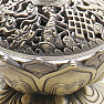 Metal bowl stand for incense sticks Lotus color bronze