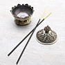 Metal bowl stand for incense sticks Lotus color bronze