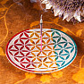 Talc stand for incense sticks Flower of life rainbow