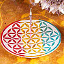 Talc stand for incense sticks Flower of life rainbow