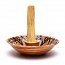 Brown ceramic bowl for burning Palo Santo wood