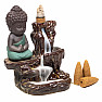 Stand for incense cones with flowing smoke small Buddha