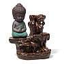 Stand for incense cones with flowing smoke small Buddha